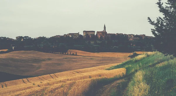 Belo Outono Toscana Itália Paisagem Rural Colinas Prados Campo Campos — Fotografia de Stock