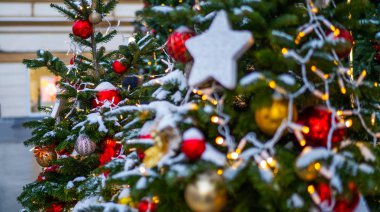 Güzel bir Noel geçmişi. Kış Xmas bayramı teması. Boşluğu kopyala.