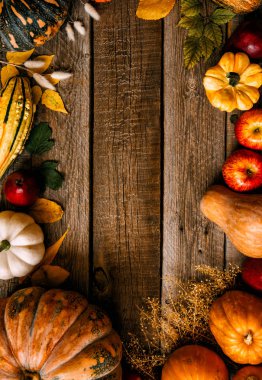 Sağlıklı organik sebze çerçeve. Çiftlik taze sebze ve meyve üst görünümü. Ahşap yüzey üst görünümünde ot mutfak bahçesi ile Hasat sebze. Vegan gıda natürmort.