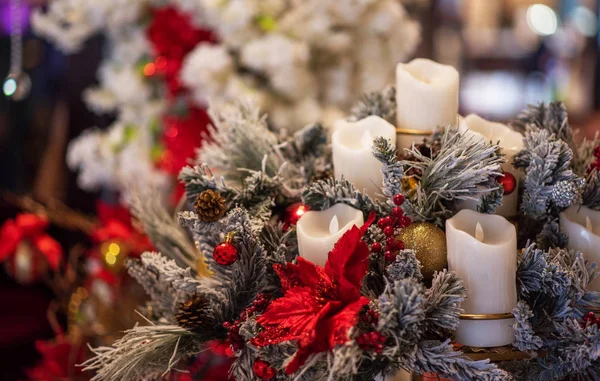 Karácsonyi Vagy Újévi Csendélet Díszekkel Karácsonyi Ünnepi Dekoráció Téli Dekoráció — Stock Fotó