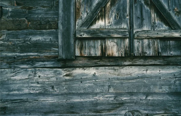 Vieilles Fenêtres Bois Altérées Dans Une Ancienne Grange Vintage Des — Photo