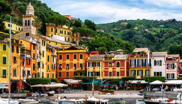 리구리아 이탈리아 유럽에 포르토티노 마을의 놀라운 다채로운 지중해 환상적인 파노라마 — 스톡 사진