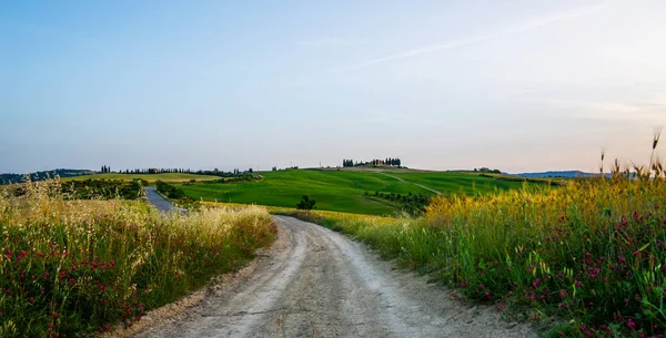 Majestic View Typical Tuscany Countryside Nature Landscape Beautiful Hills Fields — Stock Photo, Image