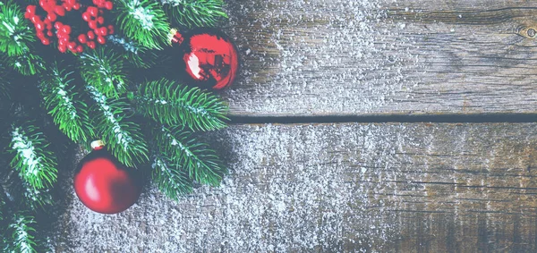Feliz Natal Boas Festas Decorou Pinheiro Decorações Feriados Fundo Neve — Fotografia de Stock