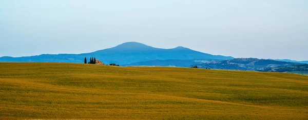 Utsikt Över Dimmig Dag Den Italienska Landsbygden Unikt Toscana Landskap — Stockfoto