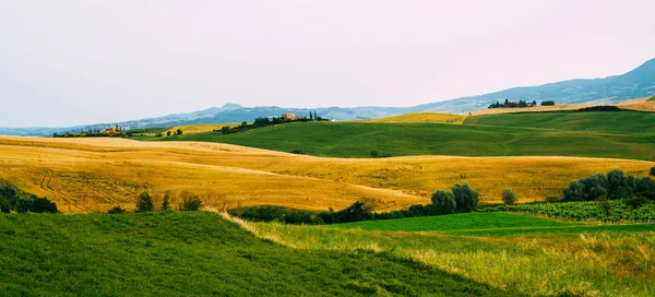 Вид Осінній День Італійському Сільському Ландшафті Унікальний Пейзаж Тоскани Осіннього — стокове фото