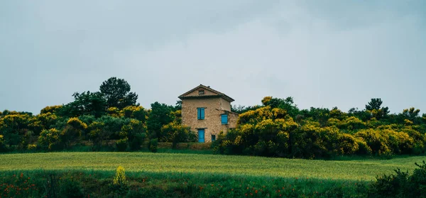 Fransa Provence Deki Güzel Geleneksel Taş Çiftlik Evi Pitoresk Bahçe — Stok fotoğraf