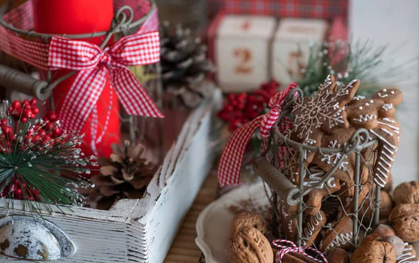 Christmas Cookies Festive Decoration Homemade Christmas New Year Gingerbread — Stock Photo, Image