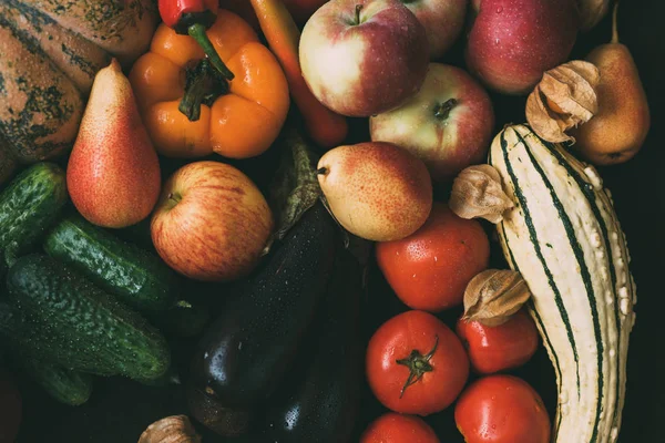 Ассортимент Свежих Фруктов Овощей Здоровое Питание Чистый Выбор Еды Свежие — стоковое фото