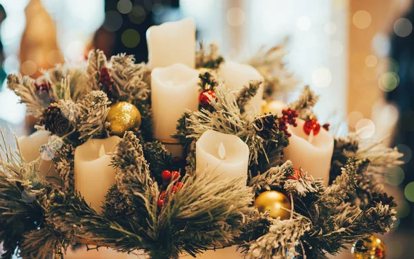 Karácsonyi Vagy Újévi Csendélet Díszekkel Karácsonyi Ünnepi Dekoráció Téli Dekoráció — Stock Fotó