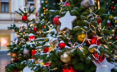 Güzel bir Noel geçmişi. Kış Xmas bayramı teması. Boşluğu kopyala.