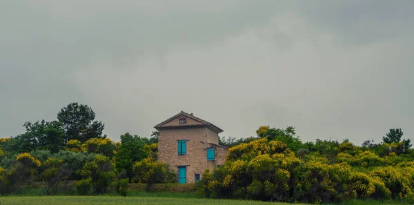 Fransa Provence Deki Güzel Geleneksel Taş Çiftlik Evi Pitoresk Bahçe — Stok fotoğraf