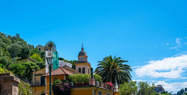 Tipik Talyan Köyü Portofino Talya Liguria Deniz Kıyısında Renkli Evleri — Stok fotoğraf