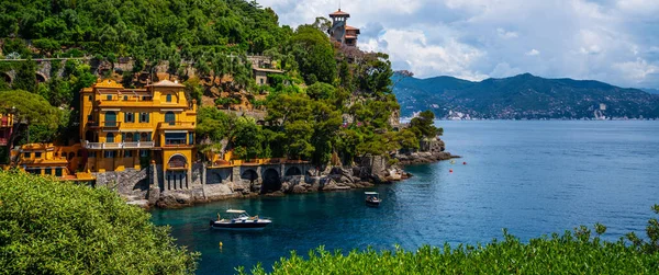Liguriska Kusten Nära Portofino Solig Sommardag Ligurien Italien Spektakulärt Sommarlandskap — Stockfoto