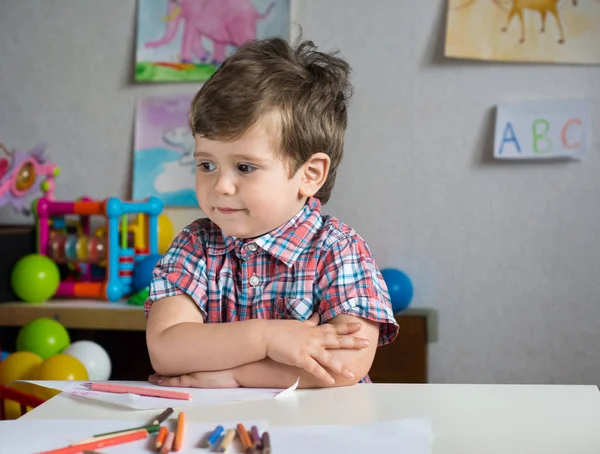 Vissza Ehhez Iskola Fogalmát Három Régi Gyerek Playschool Vagy Óvoda — Stock Fotó