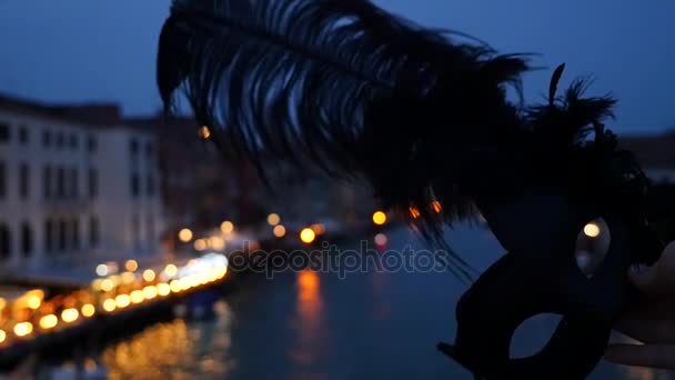 Carnival Mask in Venice — Stock Video