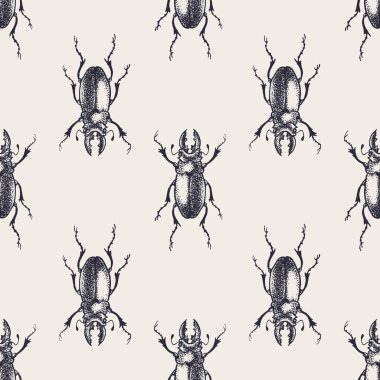 Böceği vintage seamless modeli