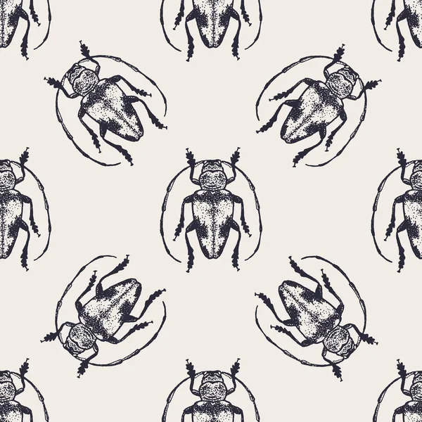 Beetle vintage seamless pattern — Stock Photo, Image