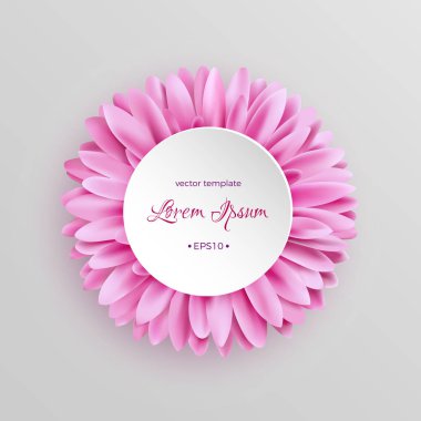 Zarif pembe gerbera çiçek şablon