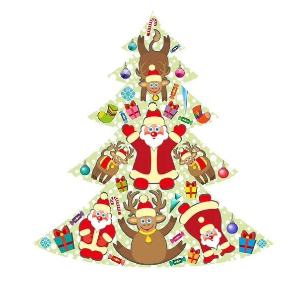 Ilustración del árbol de Navidad decorado — Foto de Stock