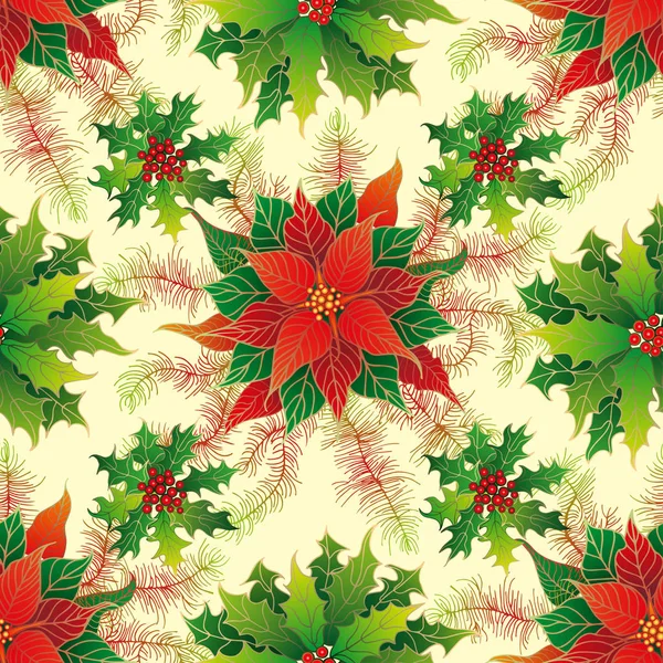 Seamless pattern with Christmas decorations. — Stock Photo, Image