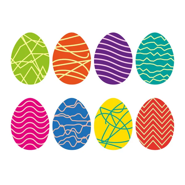 Huevos de Pascua iconos de estilo plano . — Foto de Stock