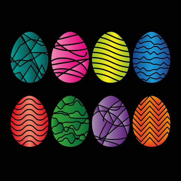 Huevos de Pascua iconos de estilo plano . — Foto de Stock