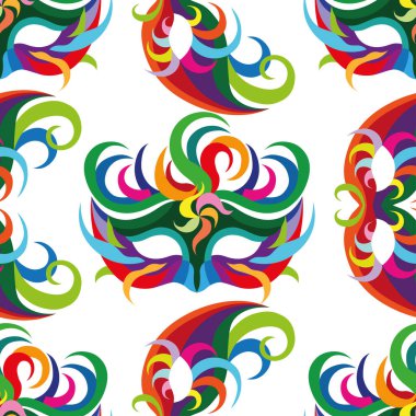 Karnaval simgeler ve nesnelerle kutlama seamless modeli.