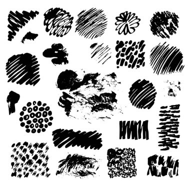 Siyah mürekkep lekeleri üzerinde arka izole.