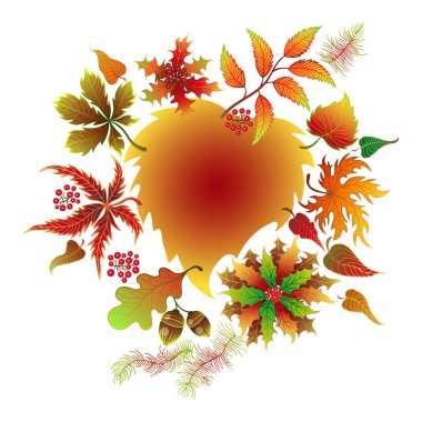 Sonbahar tipografik. Sonbahar yaprak.