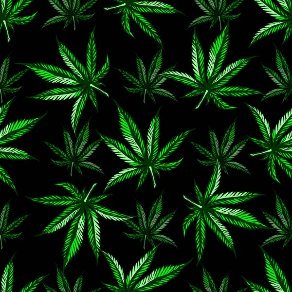 Patrón de hoja de marihuana . — Vector de stock