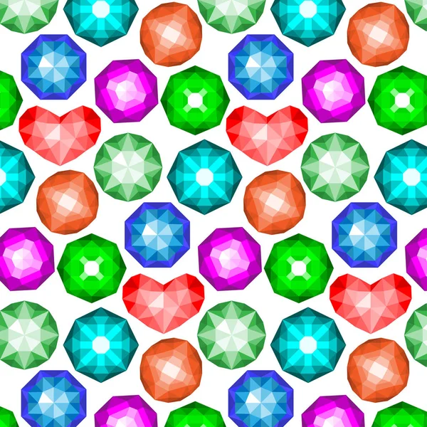 Patrón de piedras preciosas de colores . — Vector de stock