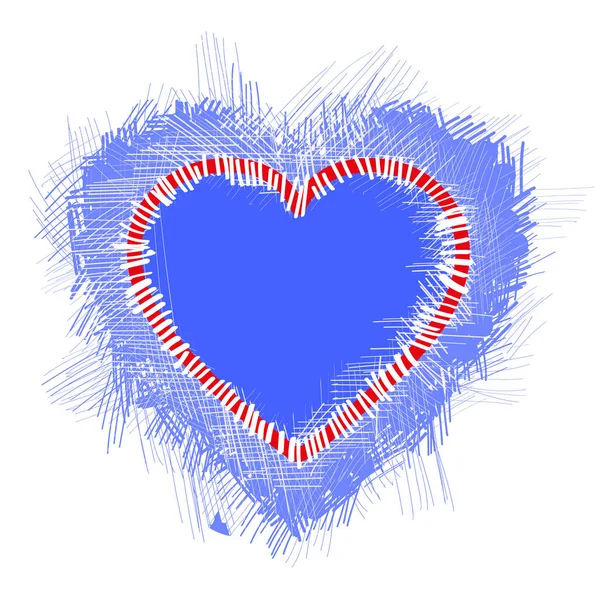 蓝色情人的心的插图 — 图库照片
