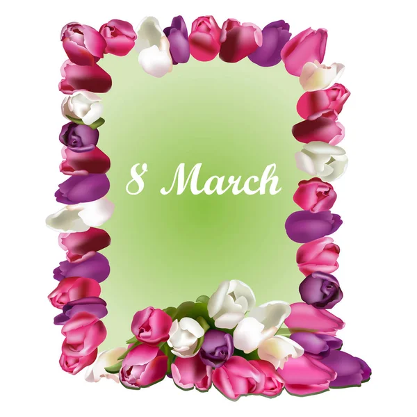 Poster International Happy Women s Day 8 March Floral Greeting — Stock Photo, Image