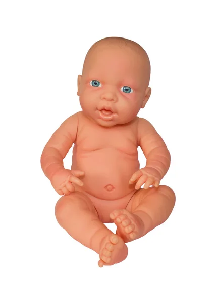 Gelukkig naakte baby geïsoleerd — Stockfoto