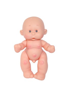 Bebek çocuk bebek seti üzerinde beyaz izole