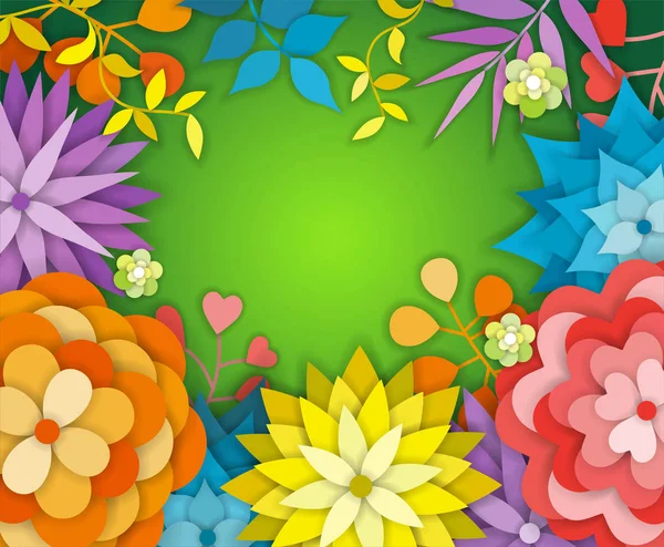 花の春のグラフィックデザイン - カラフルな花と - Tシャツ、ファッション、プリント用 — ストックベクタ