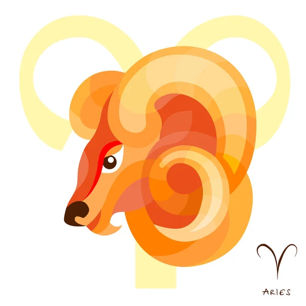 Signo del zodiaco de Aries, símbolo del horóscopo, ilustración del vector — Vector de stock