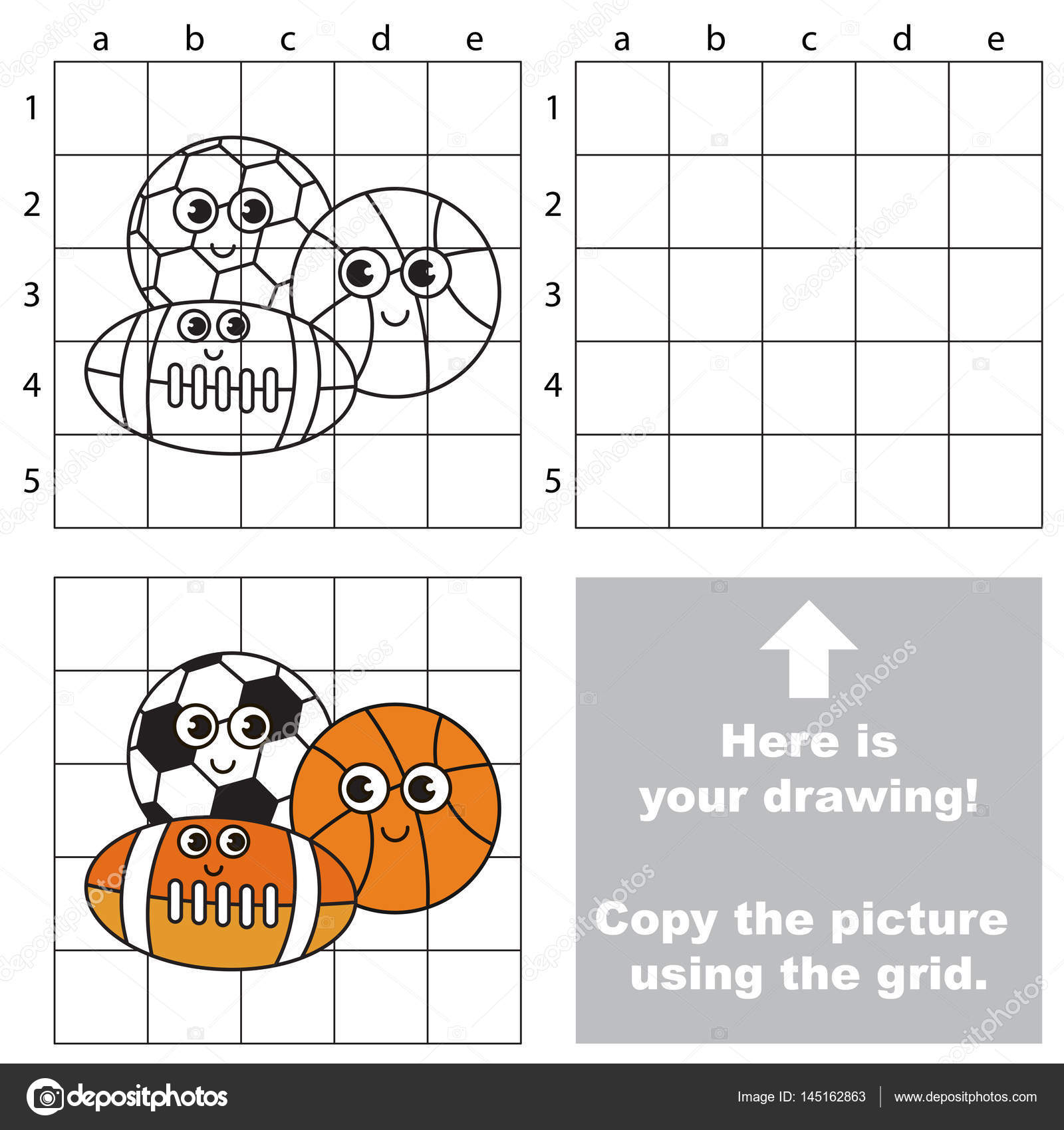 Zeichnen Mit Raster - Vorlagen zum Ausmalen gratis ausdrucken