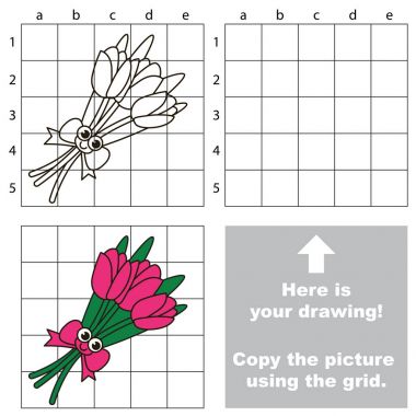 Kılavuz, basit eğitim çocuk oyunu kullanarak resim kopyalama.