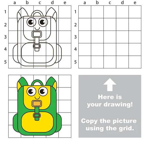 Copiar la imagen utilizando la cuadrícula, el simple juego educativo para niños . — Vector de stock