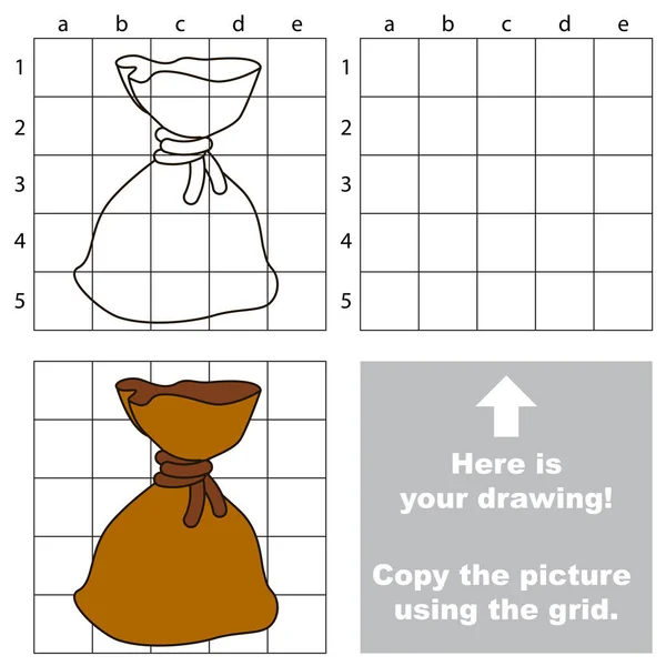 Copiez l'image à l'aide de la grille, le simple jeu éducatif pour enfants . — Image vectorielle
