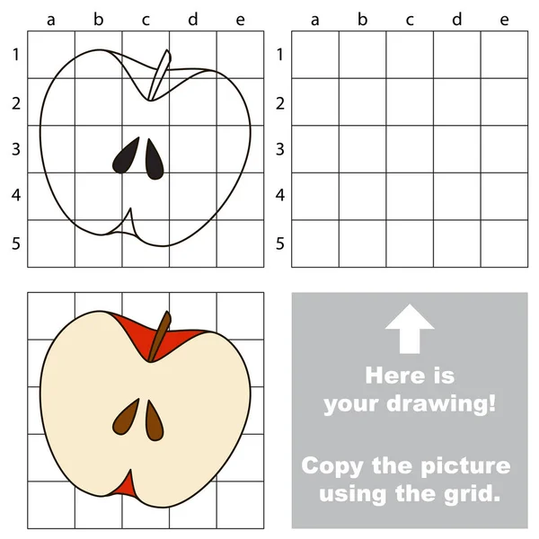 Αντιγράψτε την εικόνα χρησιμοποιώντας πλέγμα, το απλό παιδί εκπαιδευτικό παιχνίδι. — Διανυσματικό Αρχείο