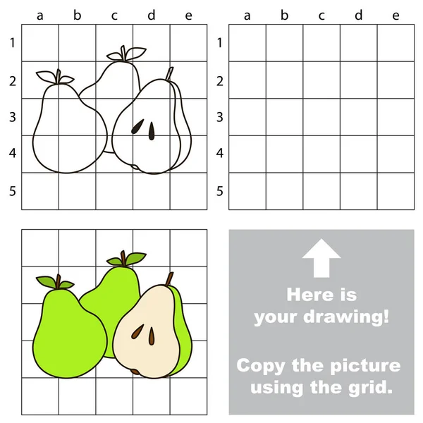 Premium Vector  For a children s mini-game, draw an apple on paper. copy  the picture of the fruit using grid lines, a simple toddler game with an  easy level of play