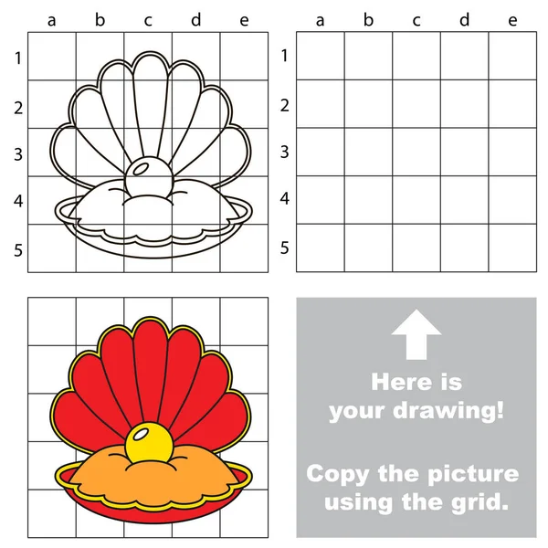 Copiar la imagen utilizando la cuadrícula, el simple juego educativo para niños . — Archivo Imágenes Vectoriales