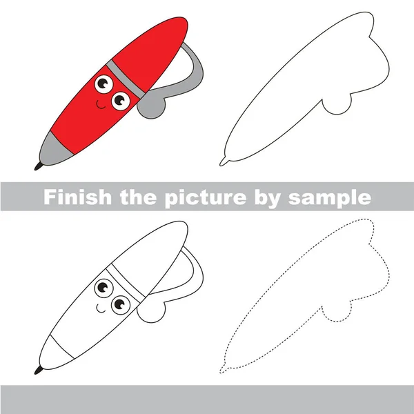 Kid drawing worksheet to complete picture by sample. — Stock Vector