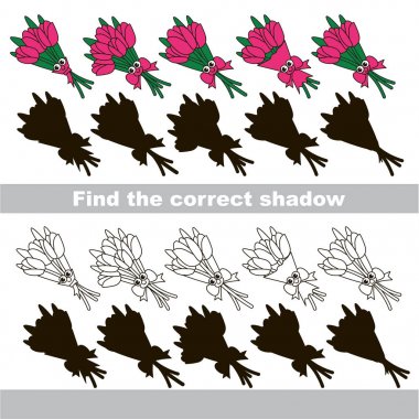 Her nesne için çocuk oyun doğru gölge bul.