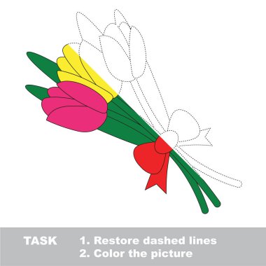 Okul öncesi çocuklar için vektör izleme eğitim oyunu.