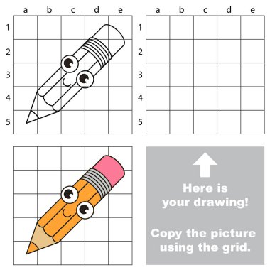 Kılavuz, basit eğitim çocuk oyunu kullanarak resim kopyalama.