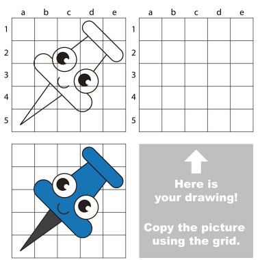Kılavuz, basit eğitim çocuk oyunu kullanarak resim kopyalama.